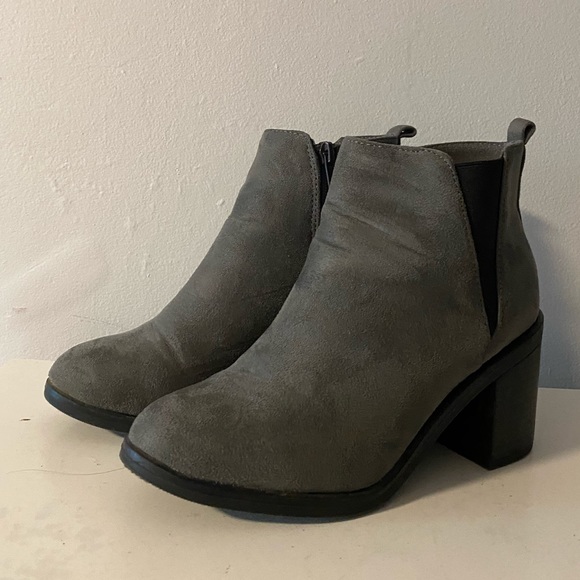 Grey Heeled Boots - Picture 2 of 3